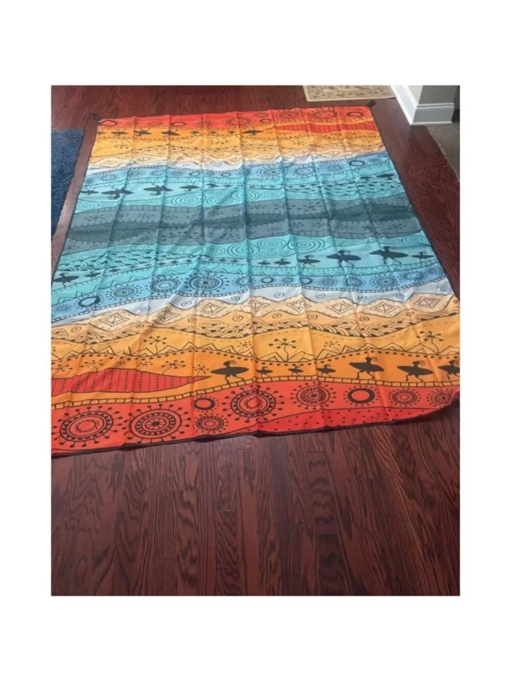 Beach Mat Waterproof Sandproof Large Beach Blanket with 4 Stakes